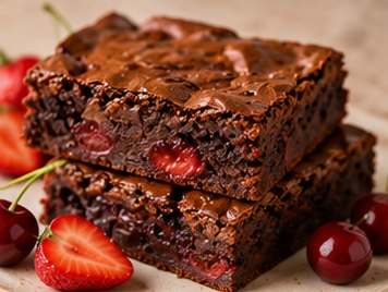 Vişneli Çilekli Brownie