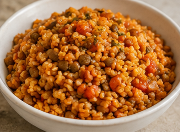 Yeşil Mercimekli Bulgur Pilavı
