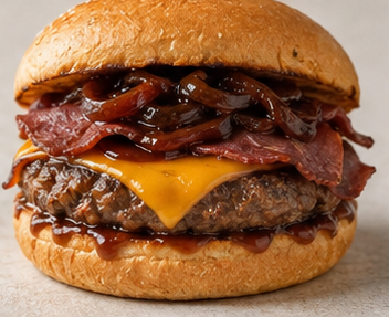 Füme Pastırmalı Cheeseburger