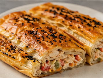 Garnitürlü Tavuklu Börek