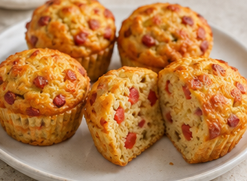 Salamlı Kahvaltılık Muffin