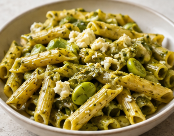 Pesto Soslu İç Baklalı Makarna
