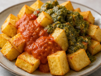 Fesleğenli Patates Bravas