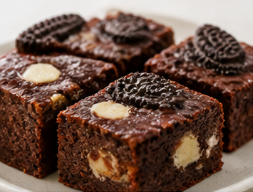 Oreolu Beyaz Çikolatalı Brownie