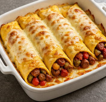 Sucuk Dolgulu Fırın Omlet