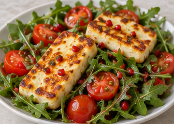 Acı Ballı Hellimli Roka Salatası