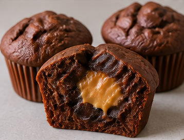 Fıstık Ezmeli Çikolata Dolgulu Muffin