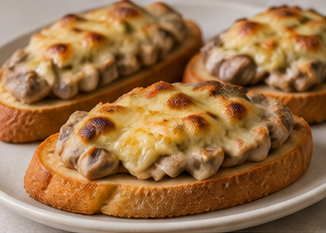 Patlıcanlı Mantarlı Ekmek Üstü