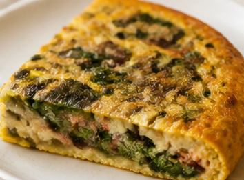 Ispanaklı Mantarlı Mısır Unlu Omlet