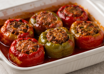 Fırında Biber Dolması