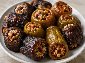 Kuru Patlıcan ve Biber Dolması